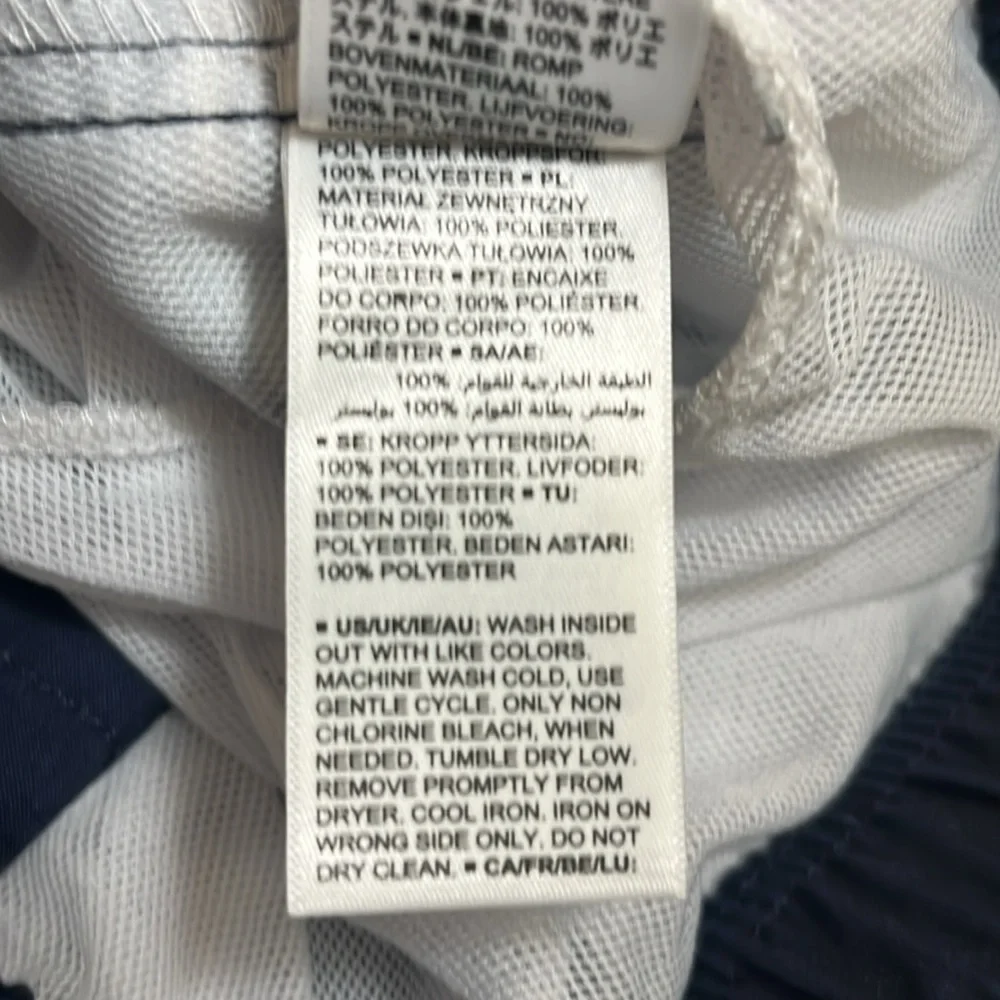 Amazon Essentials Navy White Striped Swim Trunks
